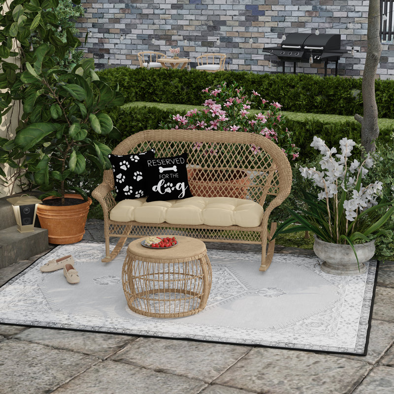 16" x 16" Outdoor Throw Pillow with Welt, Reserved for Dog Reversible