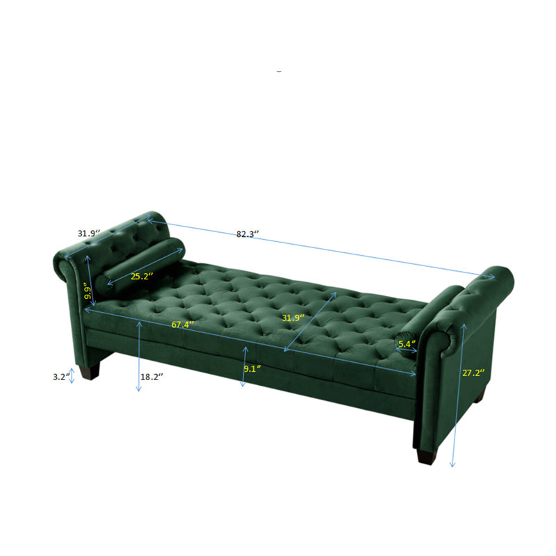 Repose-pieds Crillon, Tissu vert
