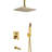 L'aquila Gold-Tone Brass Ceiling Mount Shower Set with Rainfall Showerhead