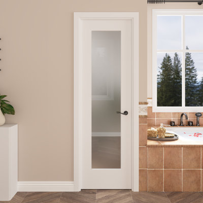 Dalle de porte intérieure en verre trempé givré 1 panneau 24 "X80" 1 couche