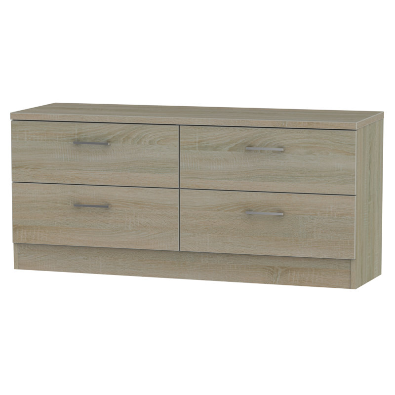Fully Assembled Ingram 4 Drawer Chest, Darkolino Oak
