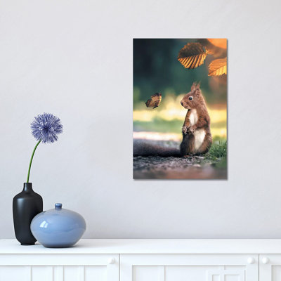 Squirrel Butterfly by Zenja Gammer - Print on Canvas