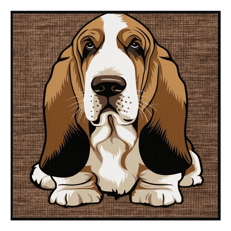  Tapis lavable Basset Hound Dogs, Carré 4 pi