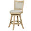 Avdija Rustic Upholstered Driftwood Swivel Bar Stool-112232070-112232072