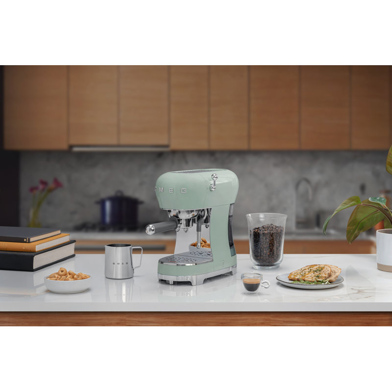SMEG Manual Espresso Machine, Pastel Green