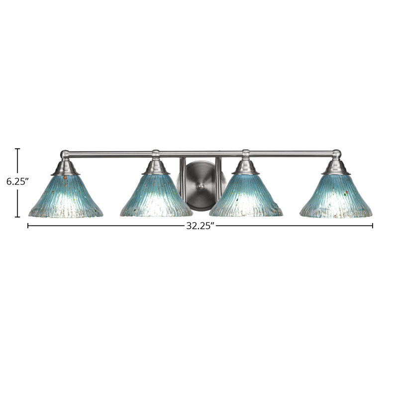 Barre d'éclairage de salle de bain 4 lumières Ayrshire, Nickel brossé