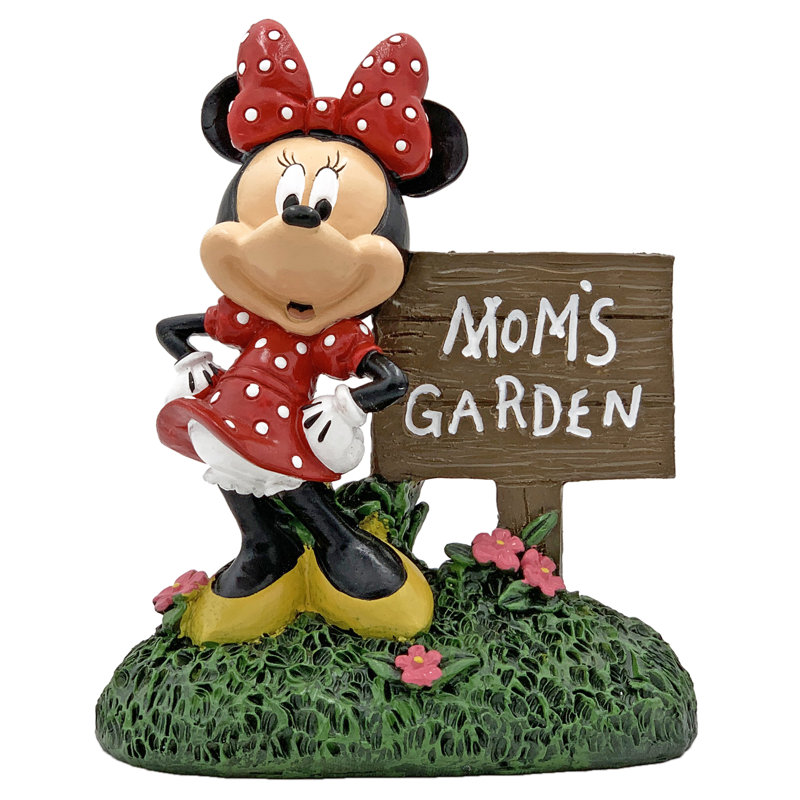 Disney Minnie Mouse Red and Black Resin Garden Statue, 7 inches