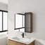 Armoire de toilette 29,63 po avec rangement, armoire à pharmacie murale avec porte miroir, tablettes en verre réglables, contreplaqué