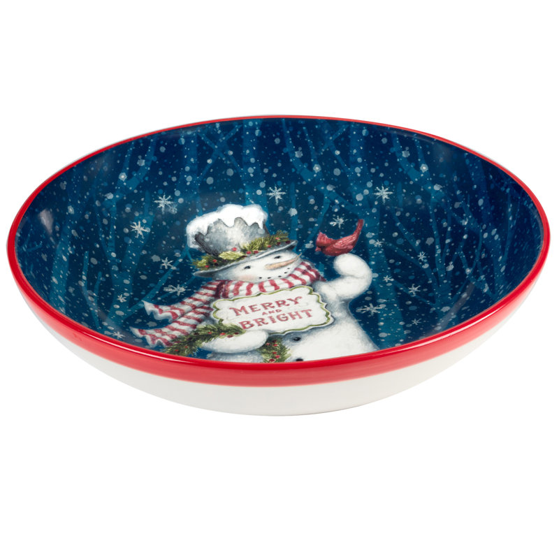 Snowman Greetings Serving/Pasta 13" x 3"