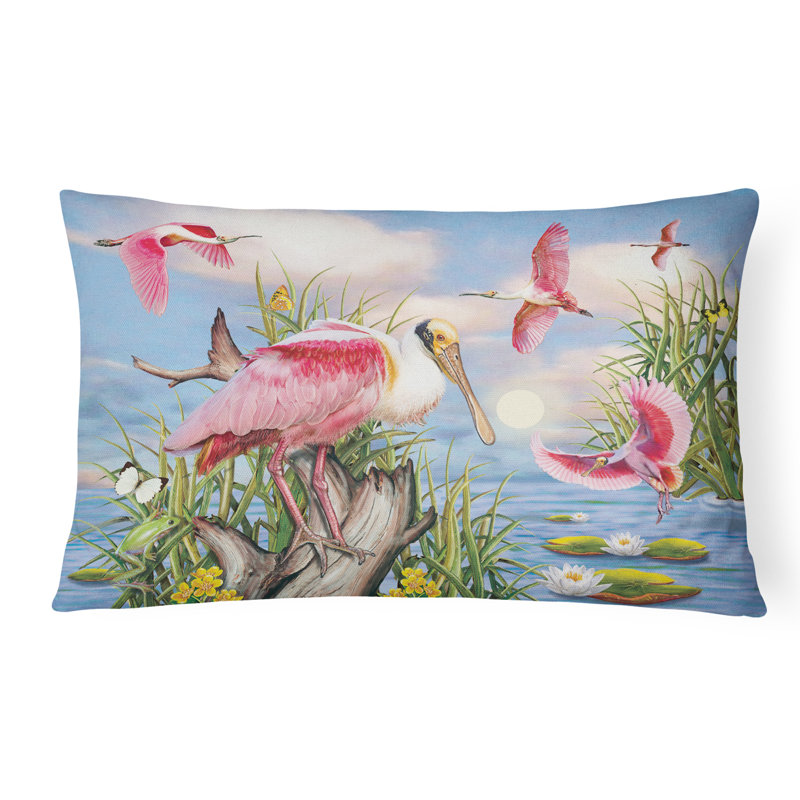 Outdoor Throw Pillow, Roseate Spoonbill