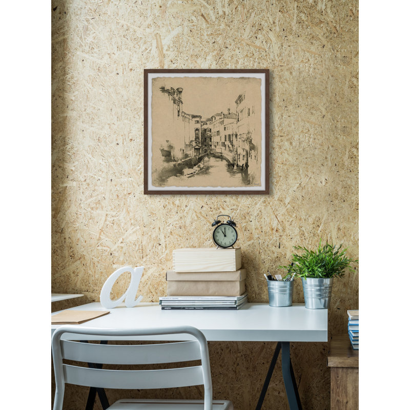 Venice Canal - Single Picture Frame Print, 30cm H x 30cm W x 3.81cm D