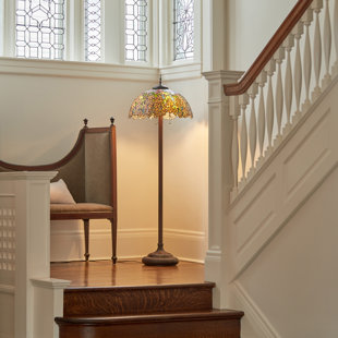 Lampe sur pied en vitrail 65 po de style Tiffany