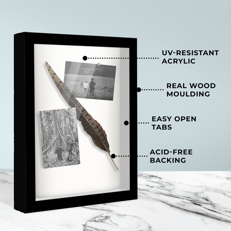 Red Solid Wood Shadow Box Picture Frame, 12" W x 16" H