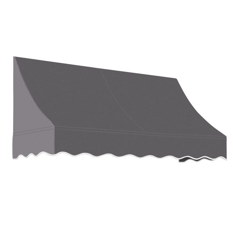 Awntech Nantucket Acrylic Fabric Fixed Awning, 44" H x 76.5" W x 36" D, Gunmetal