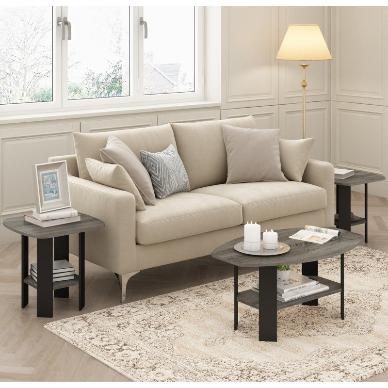 Sarwan Coffee Table with Storage, Gray, Black