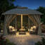 Pavillon de jardin extérieur en acier 10 po x 12 pi avec double toit-126069414