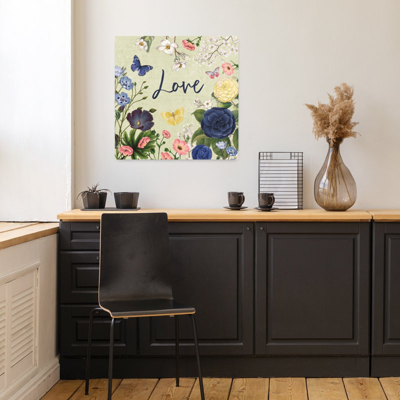 Jardin indigo V, art floral, H 18 po x l 18 po