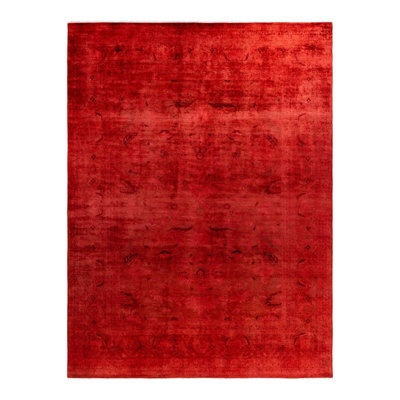 Overyed One-of-a-Kind Rectangle 9'2" X 11'10" New Age Wool Area Rug Red/Burgundy