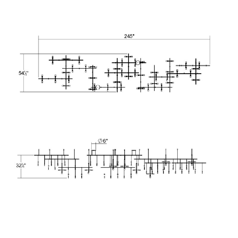 Suspenders® 35 - Light LED Chandelier, Satin Black