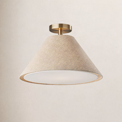 Trion Single Light Stainless Steel Flush Mount