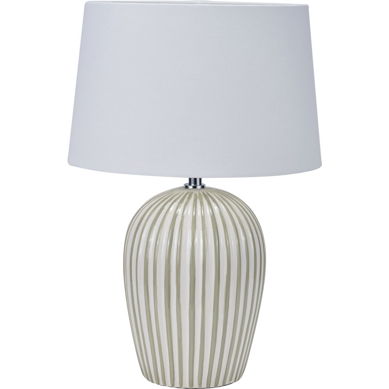 Ceramic Table Lamp, Green/White