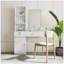 Bureau à cheveux blanc moderne et simple, rangement multicouche, grand espace de rangement-1927713020