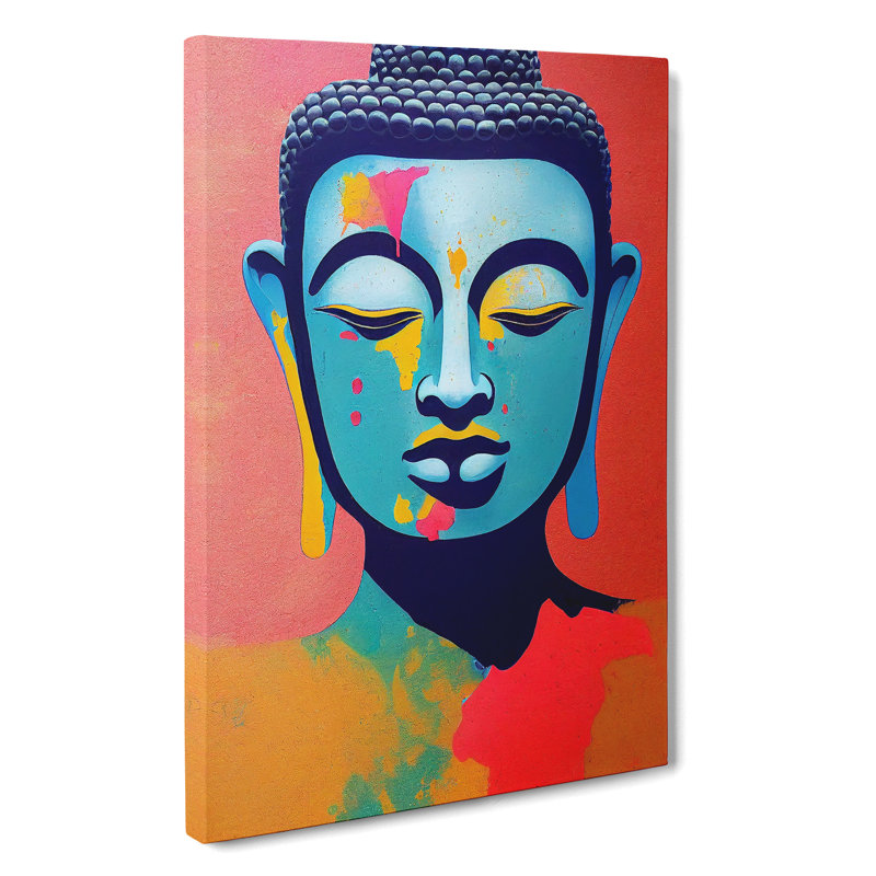 Paint Drip Buddha No.3 - Wrapped Canvas, 76cm H x 50cm W x 3cm D