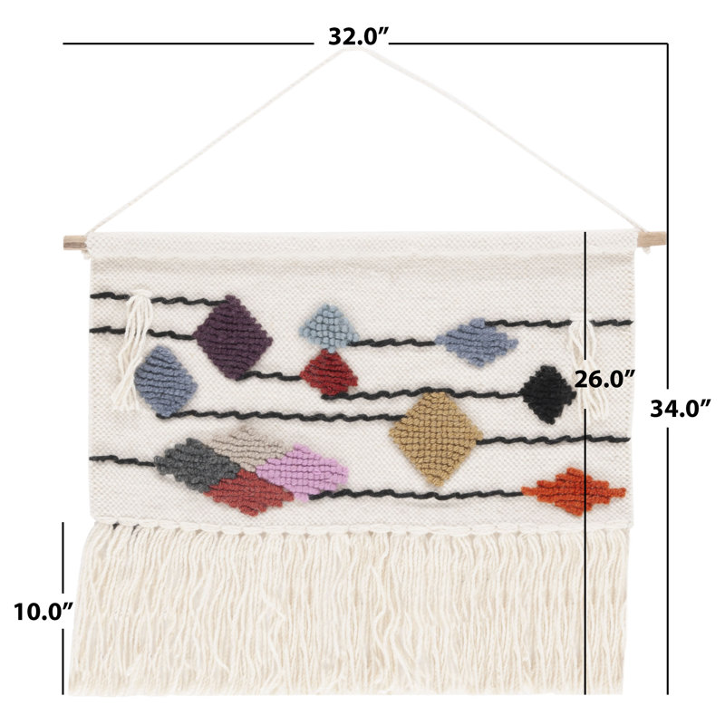 Bessemer Hand Woven Wool Wall Hanging - Rod Included