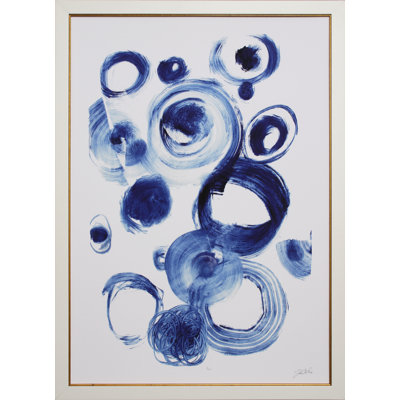 Fuchs Blue Circle Study IV - peinture encadrée