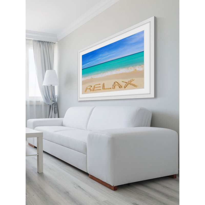 « relax », reproduction d’art encadrée, H 24 po x l 36 po x P 1,5 po