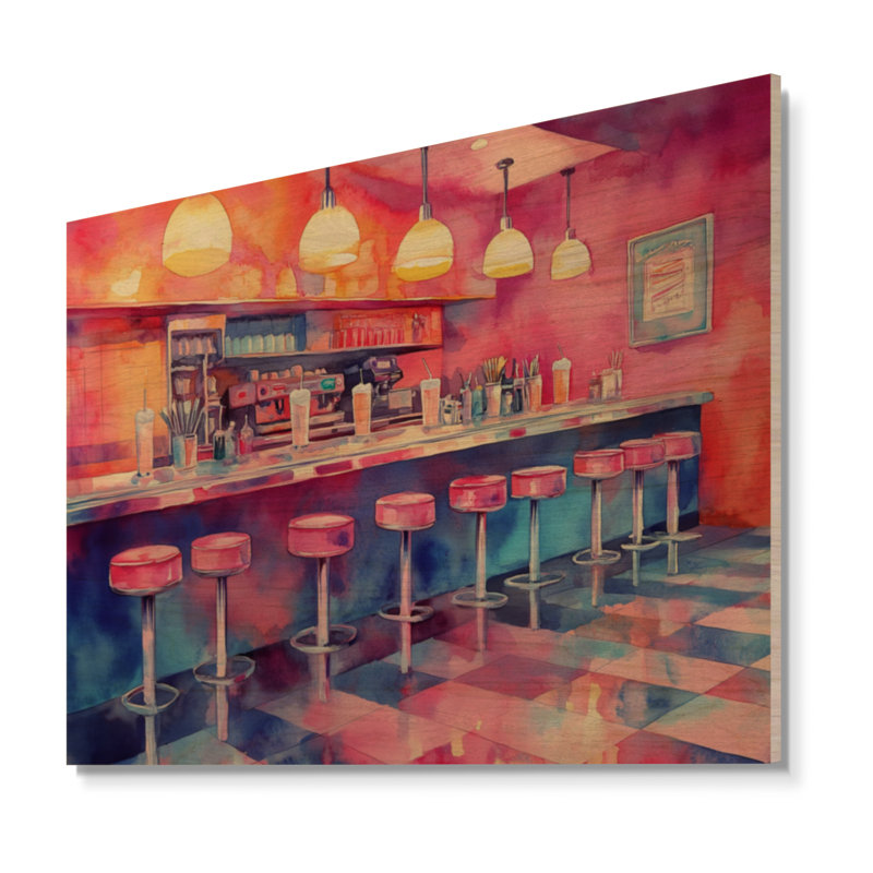 Adanac II - Art mural rétro en bois, H 18 po x l 24 po, Rectangulaire