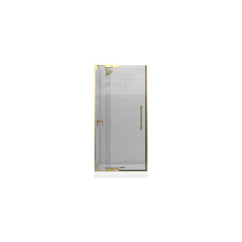 Pinstripe 35.75" x 72.25" Pivot Shower Door, Anodized Brushed Bronze