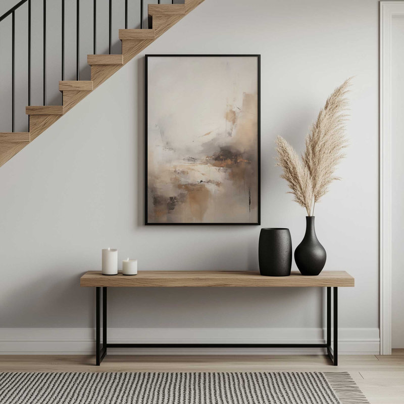 Gentle Gilded Gust III, 37" H x 25" W, Satin Black Single Picture Framed