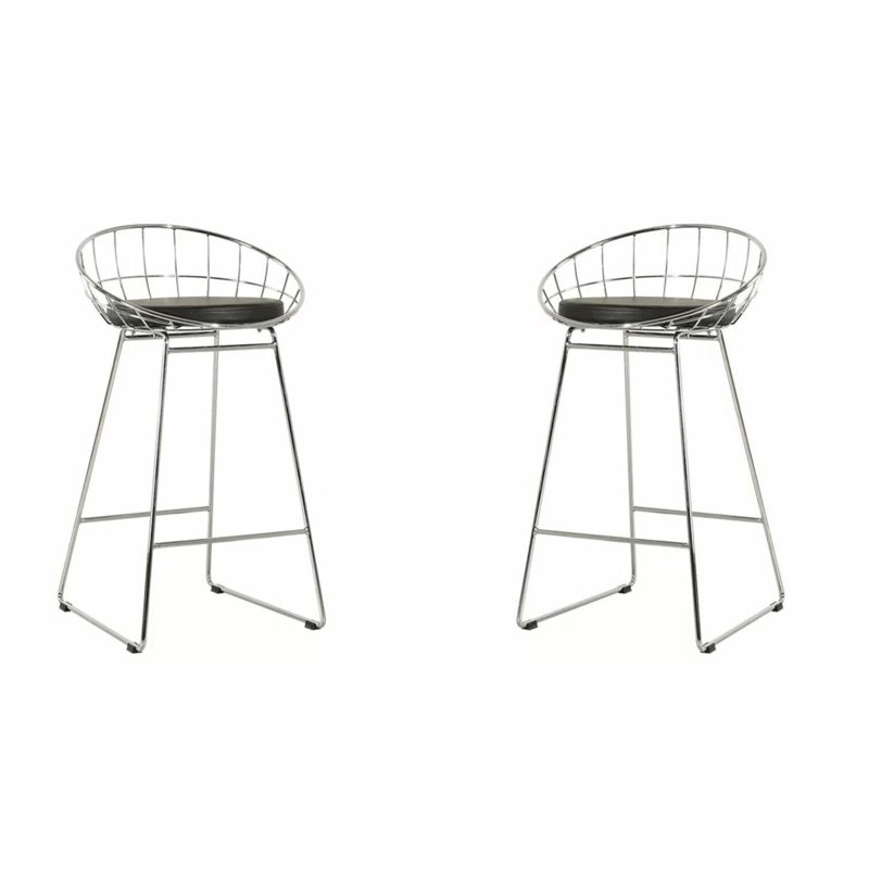 Ensemble de tabouret de comptoir Orion, Chrome / Noir