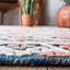 Tapis géométrique en laine / coton touffeté à la main en orange / bleu-707302771