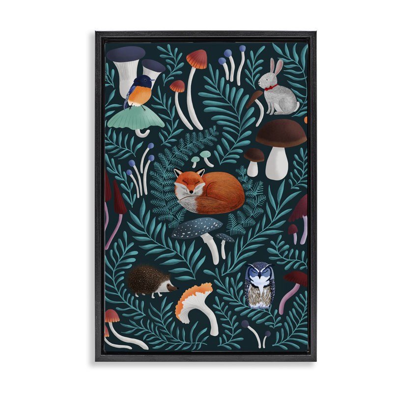Cadre flottant Woodland Animals & Botanical, Cadre flottant noir de jais, H 25 po x l 17 po