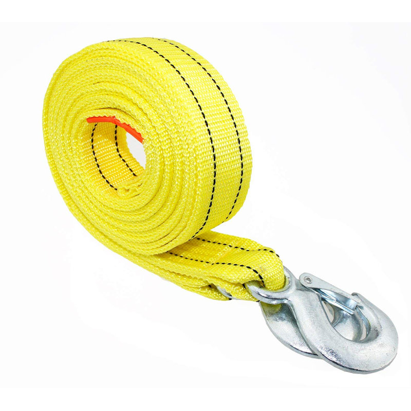 Sangle de remorquage robuste avec crochets de sécurité, 2 po x 13 pi, capacité de 10 000 lb