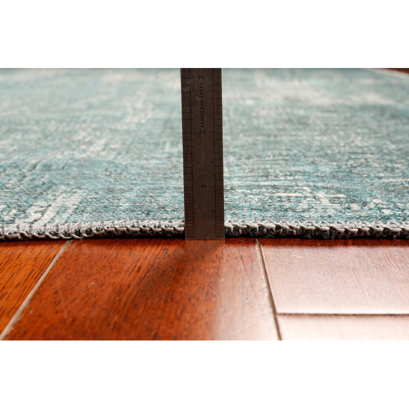 Tapis Pomonok London Elements, Tapis de couloir 2 pi 6 po x 7 pi 6 po, Sarcelle