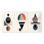 «Visionary Retro Moon Geometric Minimalisme IV», art abstrait sur toile transitionnel abstrait 3 pièces-1210336281-1210336285