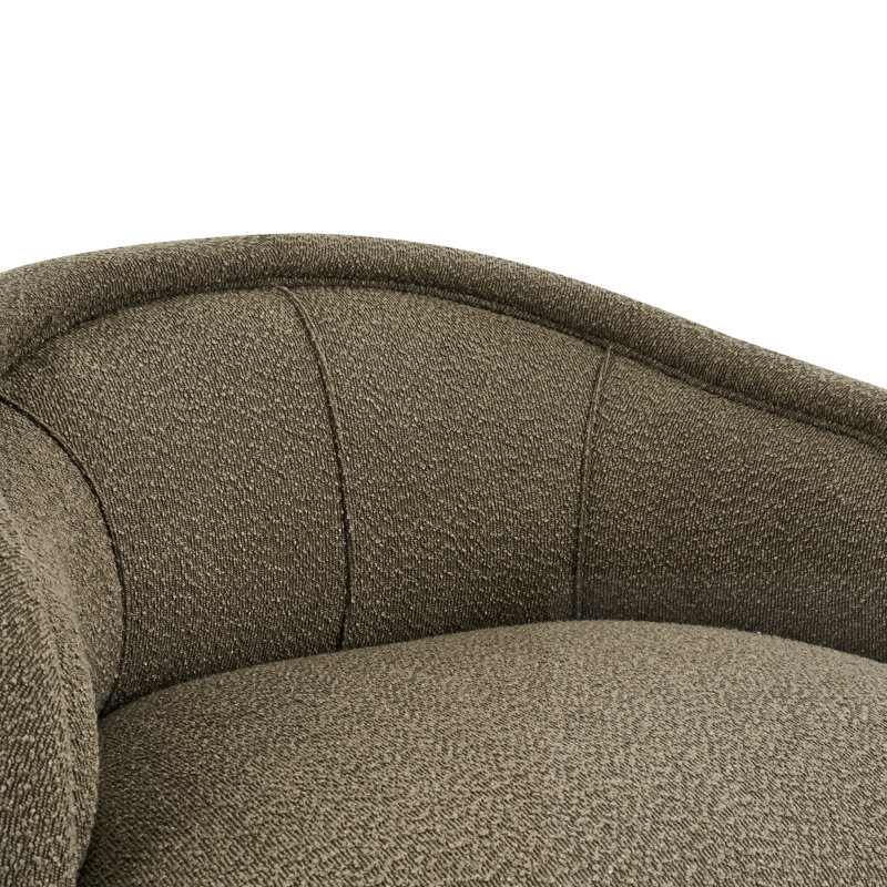Chaise d'appoint courbée et rembourrée, Vert