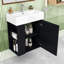 Meuble-lavabo mural avec lavabo en céramique et rangement à gauche-514505858