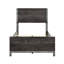 Lit simple à la mode au sens moderne - gris brunâtre et argent antique, fabrication en bois, rails de sommier à ressorts inclus