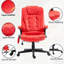 Chaise d'ordinateur inclinable chauffante avec 6 points de vibration, fauteuil de bureau de massage, accoudoirs et télécommande