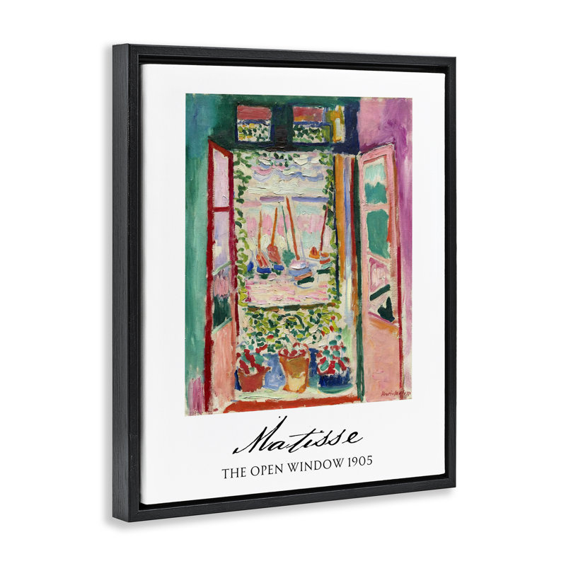 Le cadre flottant The Open Window Matisse, design par Vintage Hustle, H 31 po x l 25 po, Cadre flottant noir de jais
