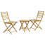 2 - Person Solid Wood Patio Dining Set Circular Table