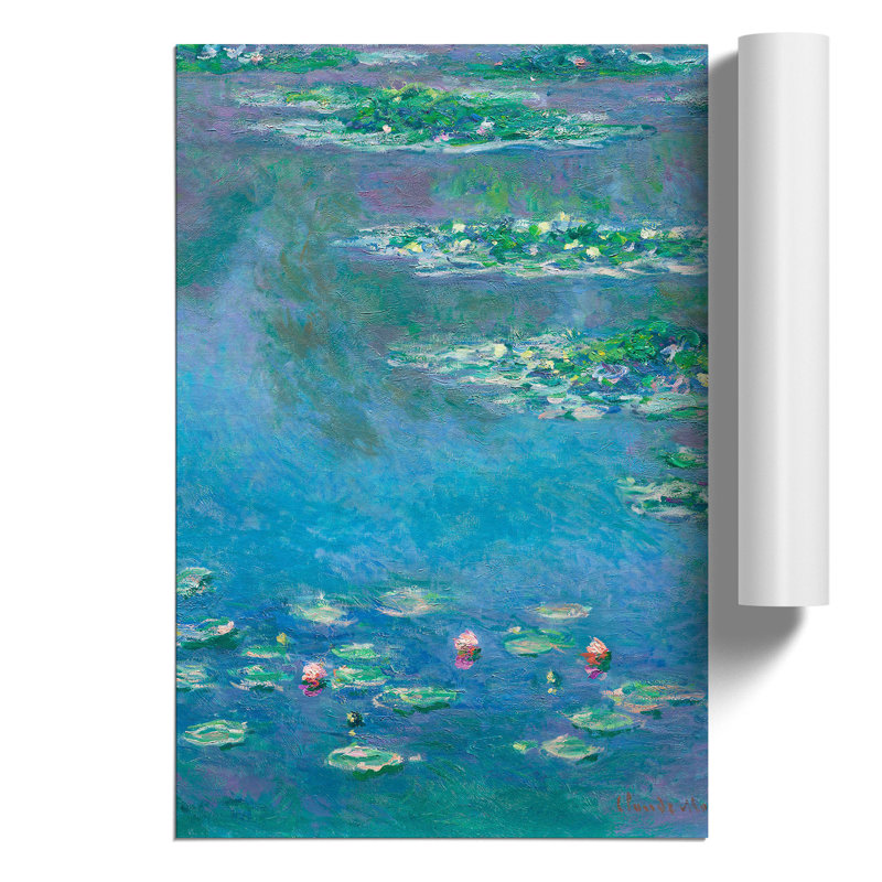 Water Lilies Lily Pond by Claude Monet - Frameless Print, 42cm H x 30cm W x 0.1cm D