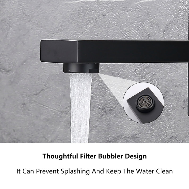 Wall Mount Bathroom Faucet, Matte black