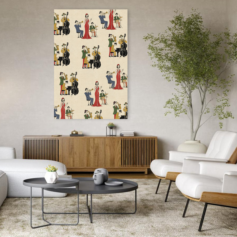 Art mural rétro rétro, H 48 po x l 32 po, Beige