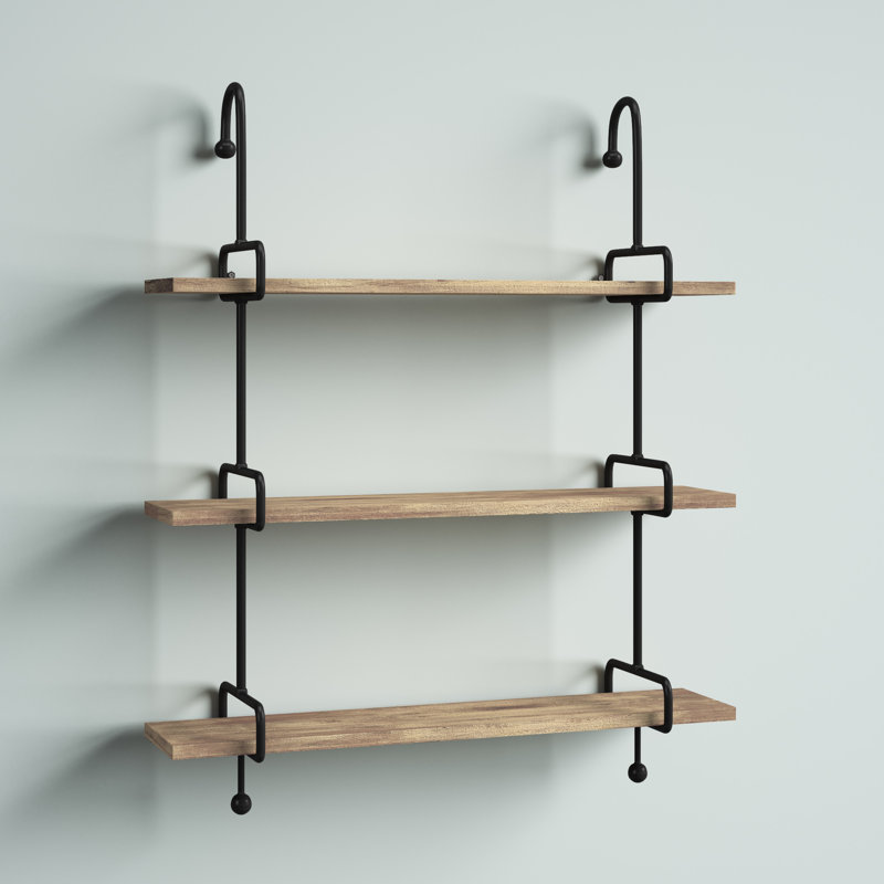 Arul 3 Piece Tiered Shelf, Natural Black