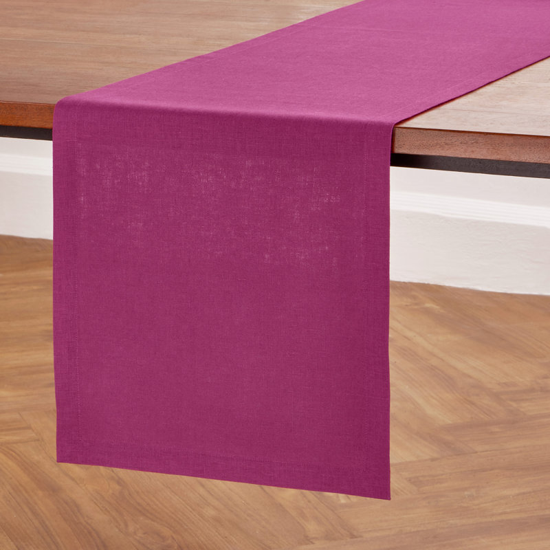 Diana - 100% Pure Linen Table Runner, 108" x 14", Festive Fuchsia